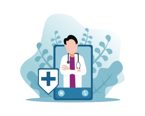 Illustration of a doctor providing care